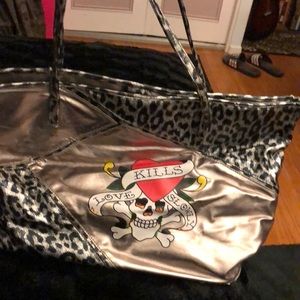 Large Ed Hardy Love Kills Overnight/Travel Bag